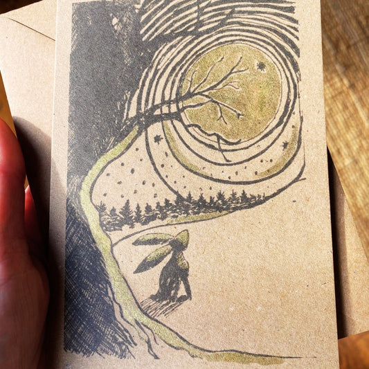 Hare & Moon Card